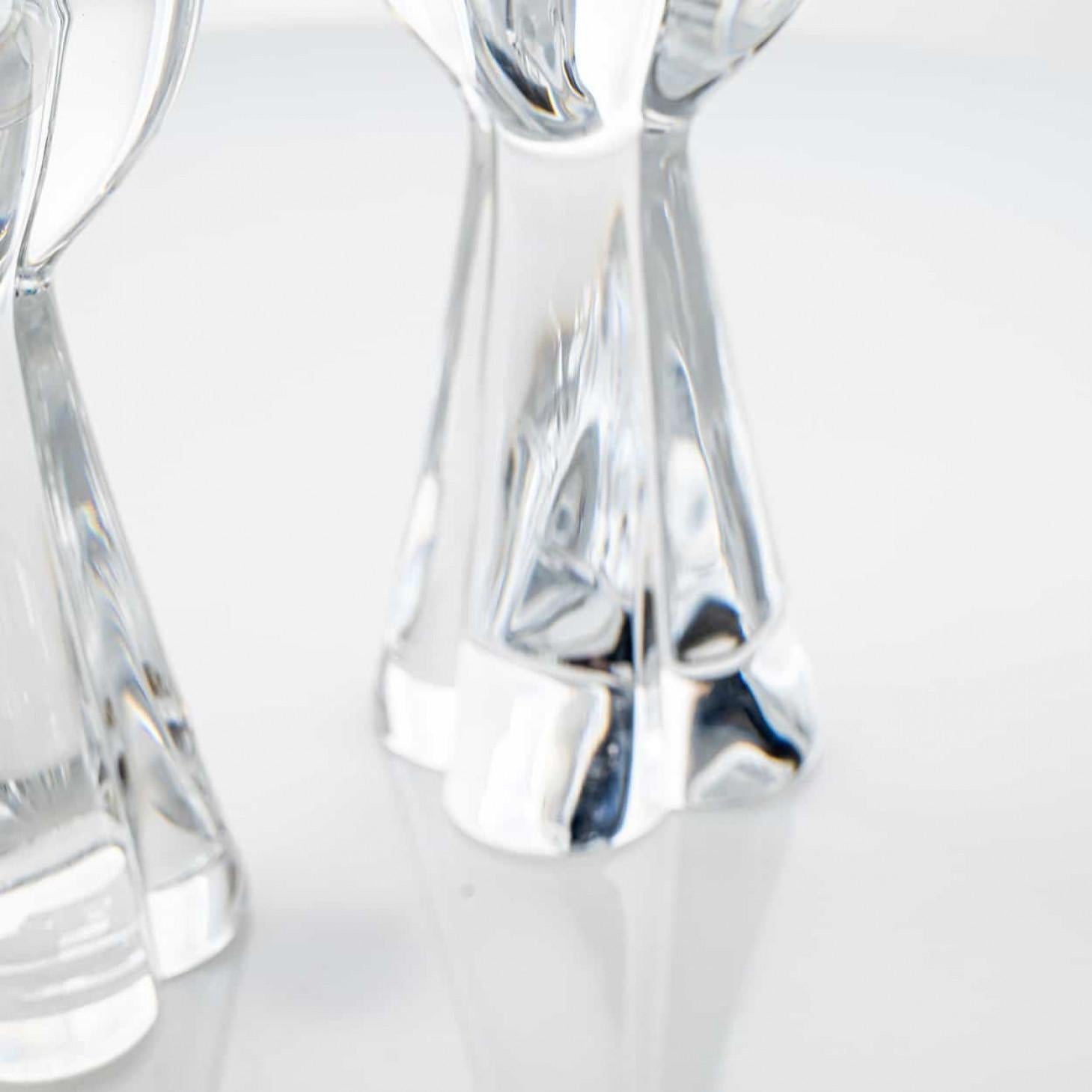 Altro Coppia di portacandele in cristallo trasparente Baccarat Diomede, Francia in vendita