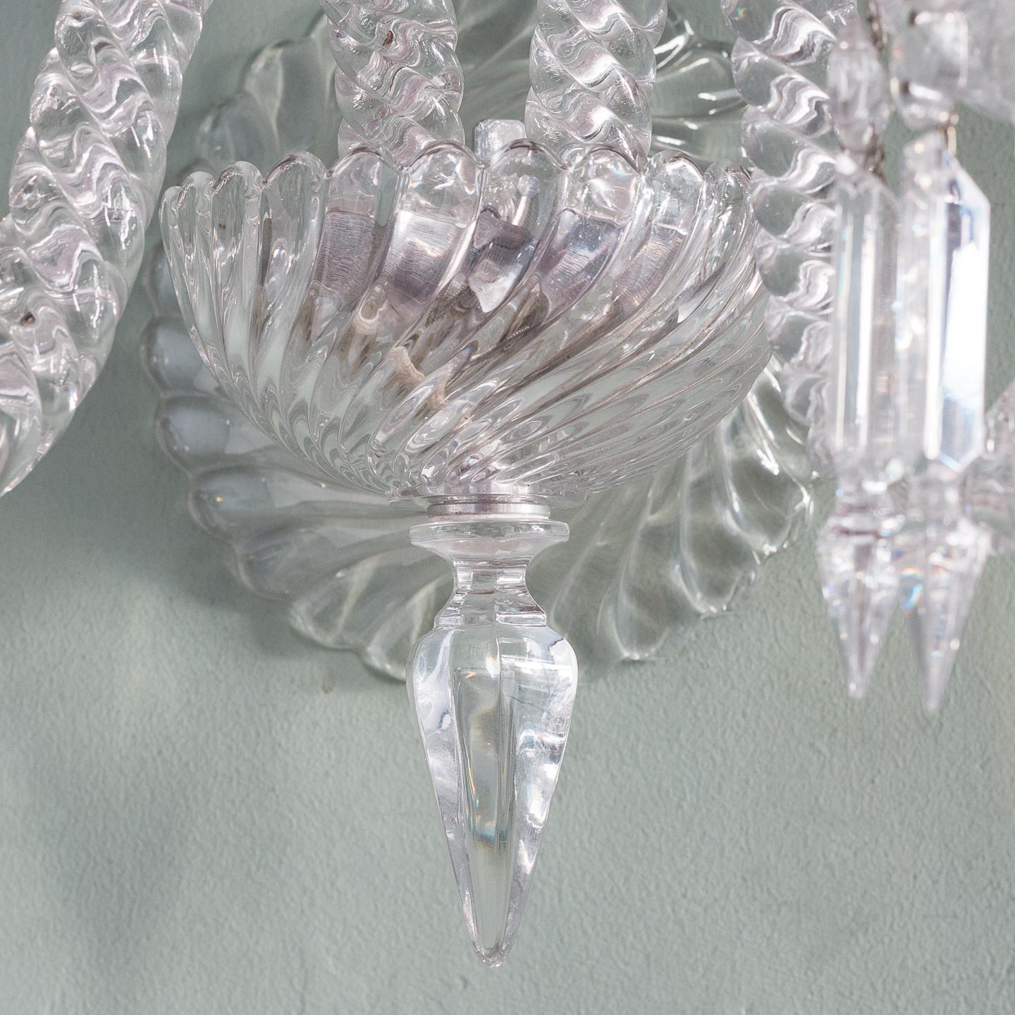 Pair of Baccarat Glass Wall Appliques 1