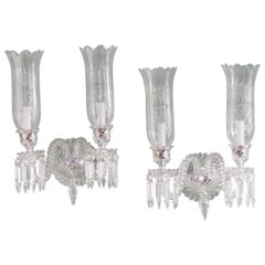 Coppia di applique da parete in vetro Baccarat
