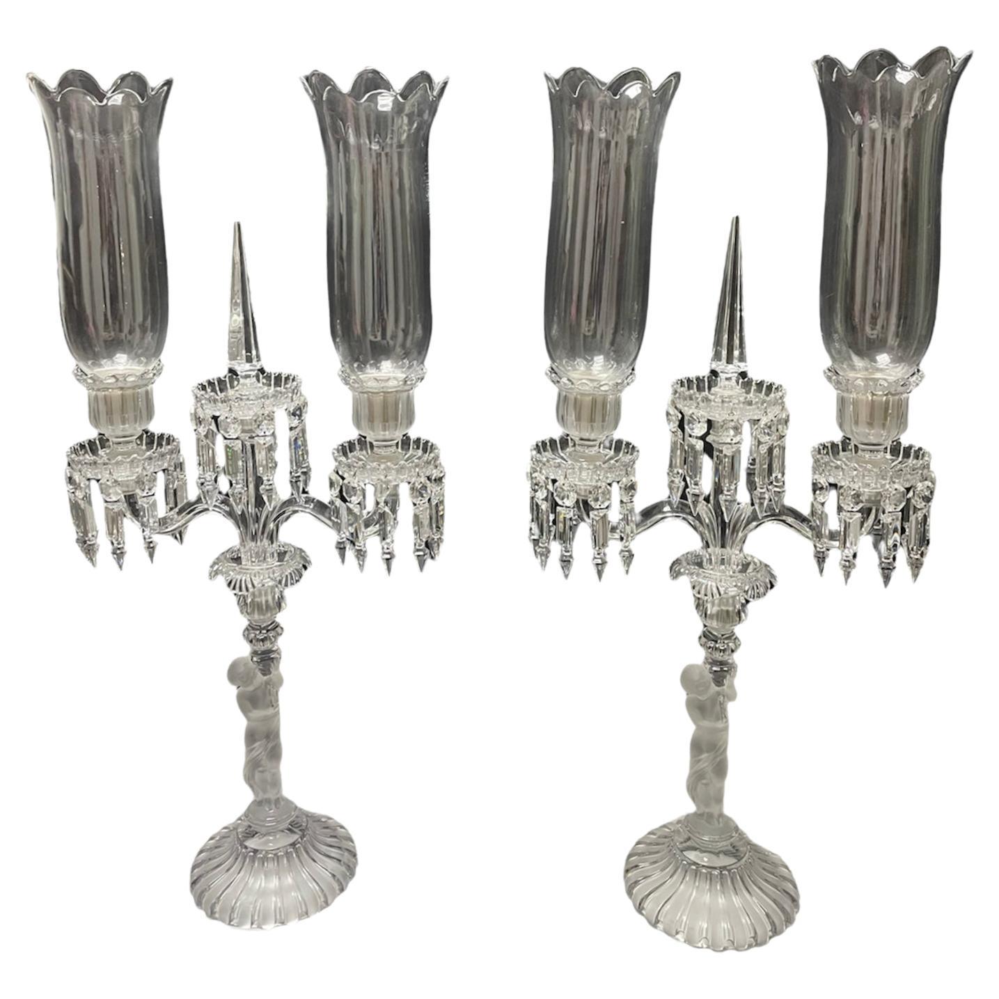 Pair of Baccarat “L’Enfant” Crystal Candelabras