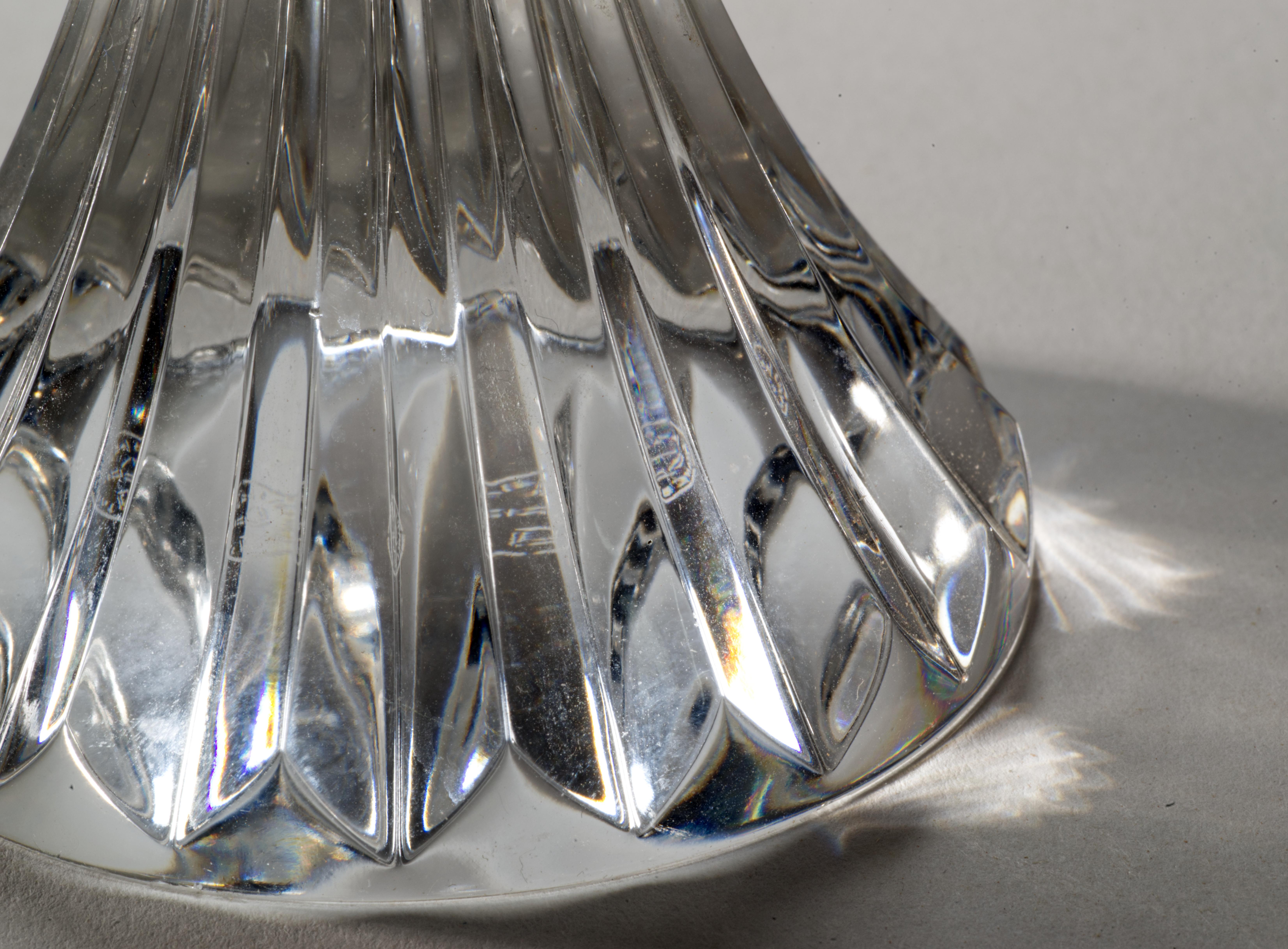 Pair of Baccarat Massena Crystal Candlesticks, Signed 4