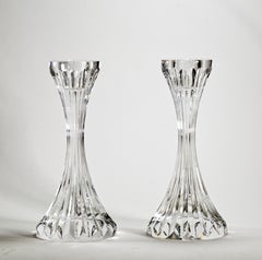 Coppia di candelieri in cristallo Baccarat Massena, firmati