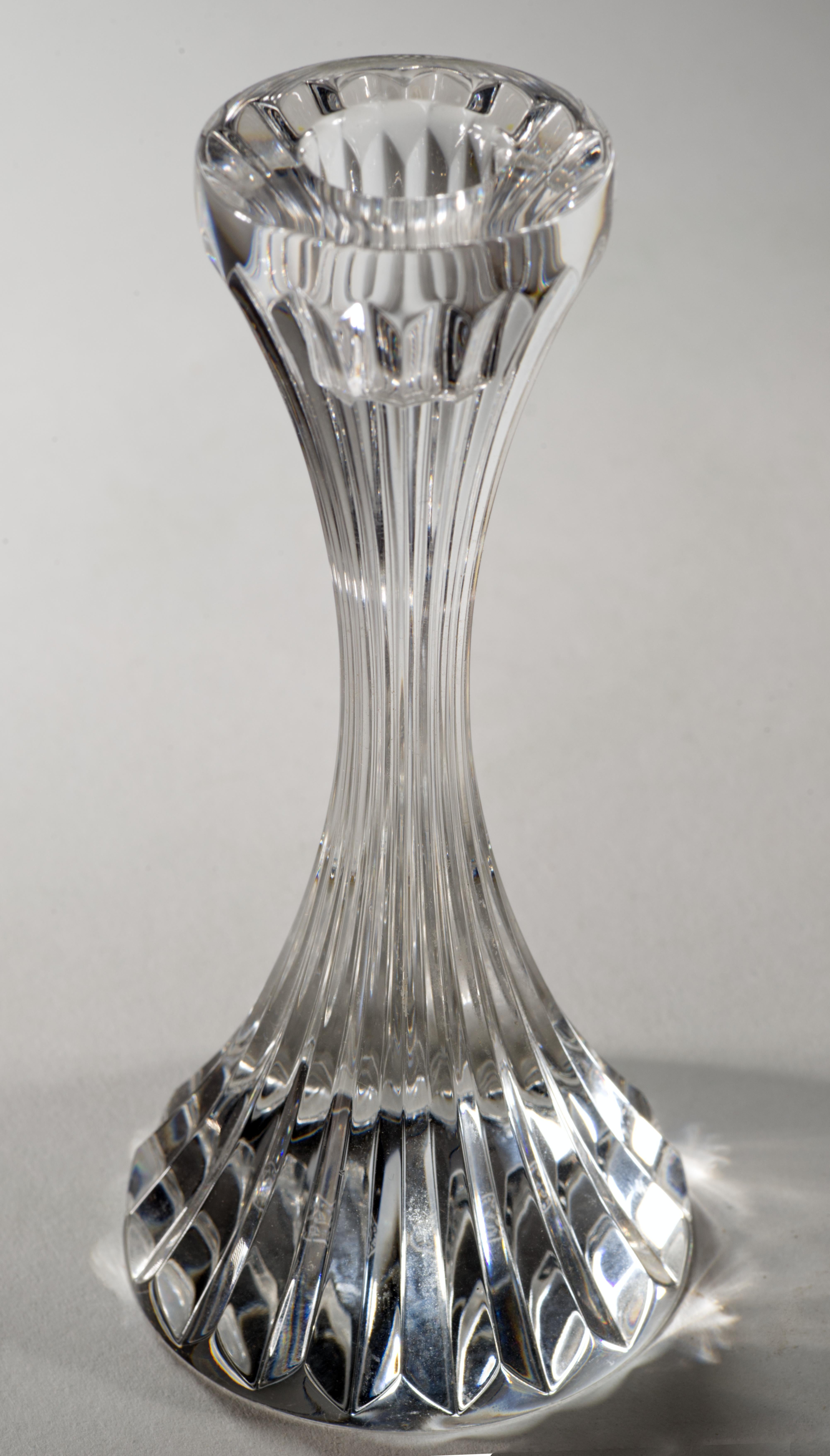 Pair of Baccarat Massena Crystal Candlesticks, Signed 1