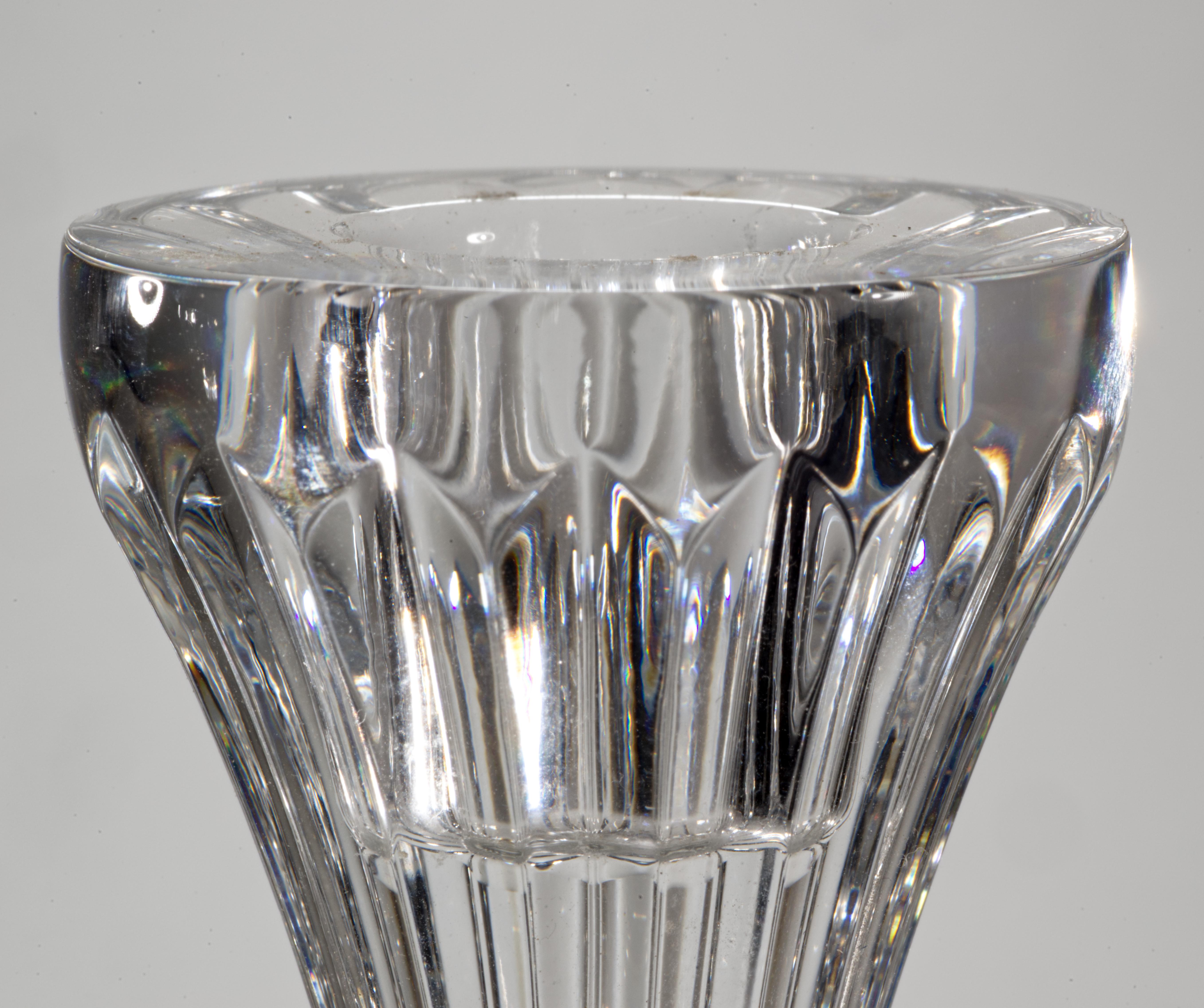 Pair of Baccarat Massena Crystal Candlesticks, Signed 3
