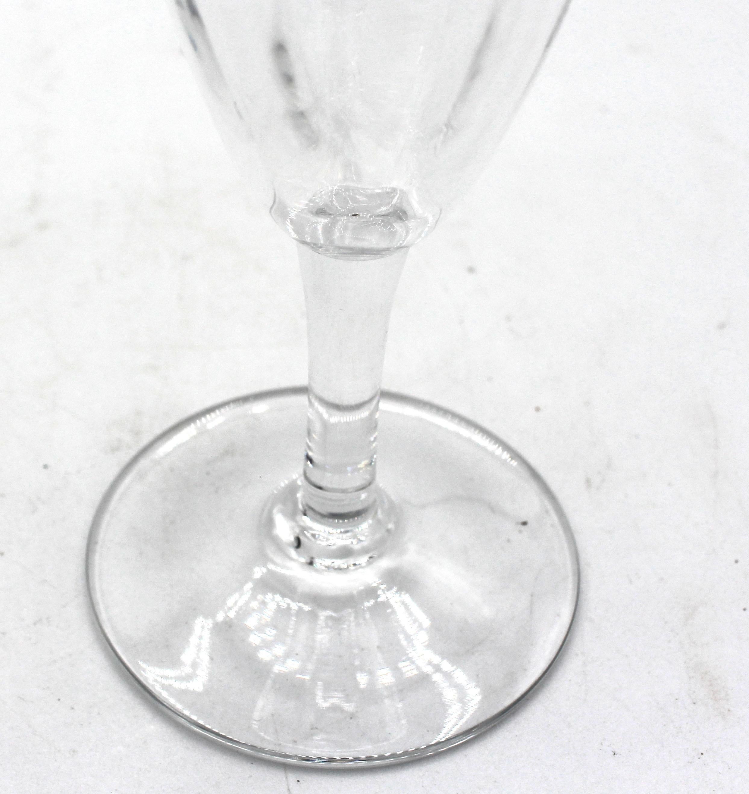 Pair of Baccarat Montaigne Optic Champagne Flutes In Good Condition In Chapel Hill, NC