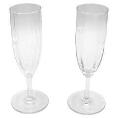 Vintage Pair of Baccarat Montaigne Optic Champagne Flutes