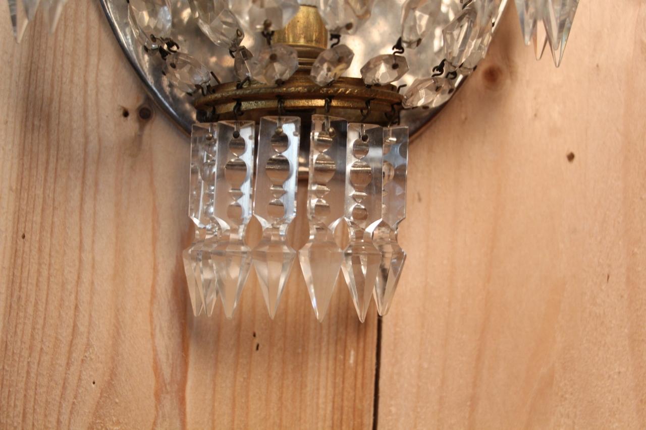 Crystal Pair of Baccarat Sconces, Crinoline Model For Sale