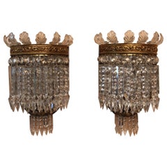 Pair of Baccarat Sconces, Crinoline Model