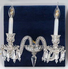 Pair of Baccarat Sconces in Crystal, 19th Century, Napoleon III Period.