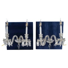 Pair of Baccarat Sconces in Crystal, 19th Century, Napoleon III Period.