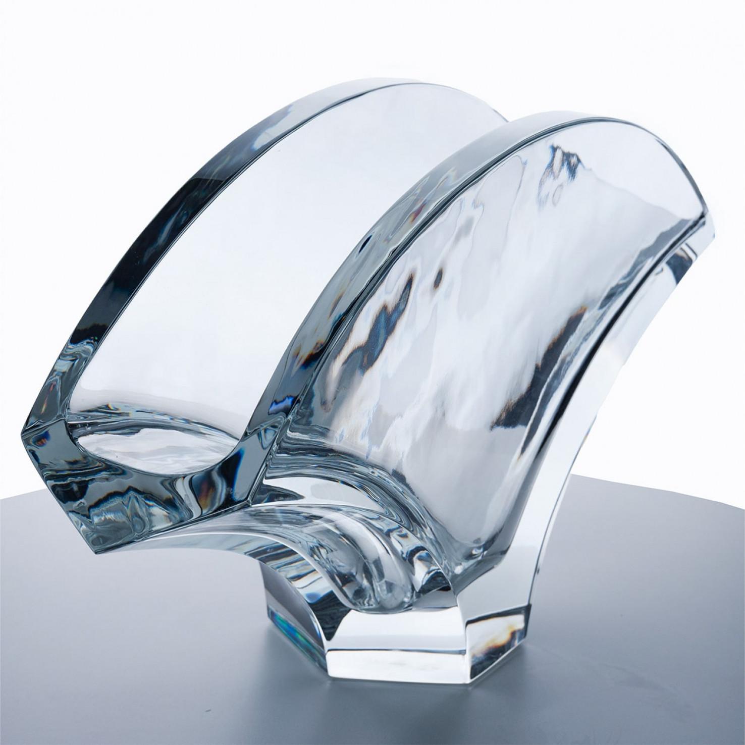 XXI secolo e contemporaneo Coppia di vasi in cristallo Ginkgo extra large firmati Baccarat, Francia in vendita