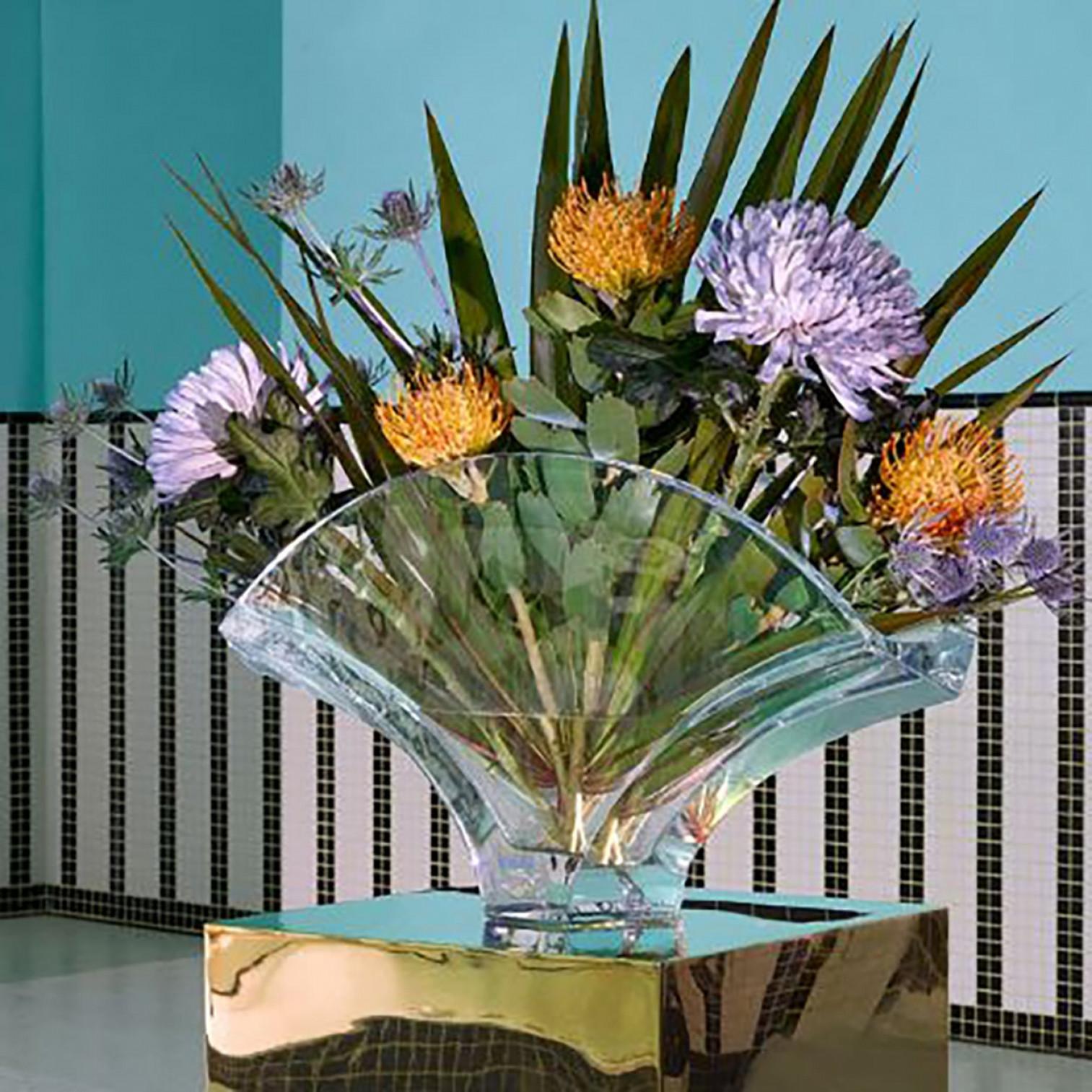 Pareja de jarrones de cristal de ginkgo extragrandes, firmados por Baccarat, Francia en venta 1