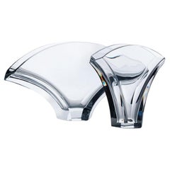 Coppia di vasi in cristallo Ginkgo extra large firmati Baccarat, Francia