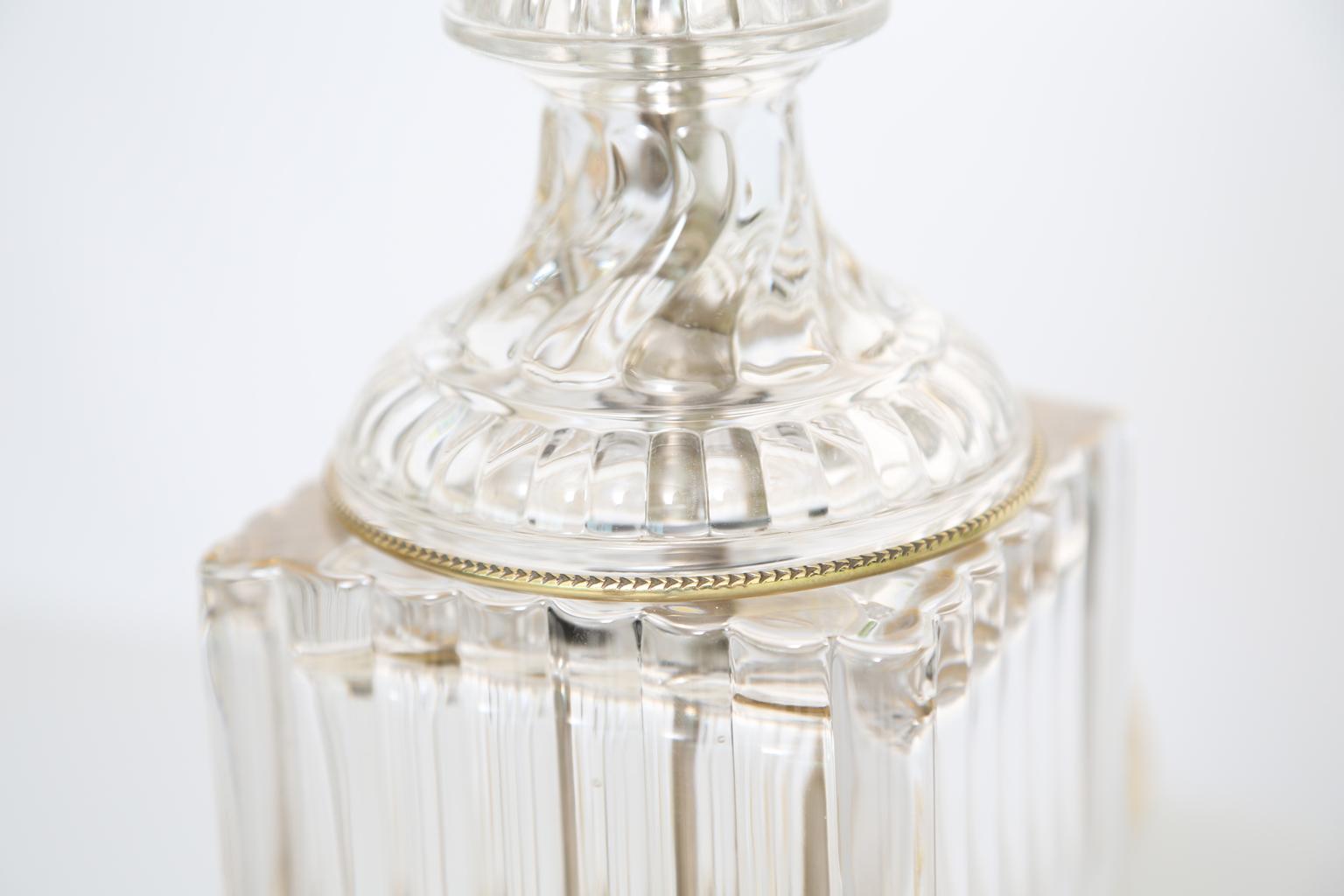 Pair of Baccarat Spiral Urn Table Lamps 1