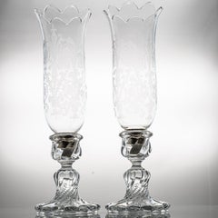 Pair of Baccarat Structured Clear Crystal Vases, France