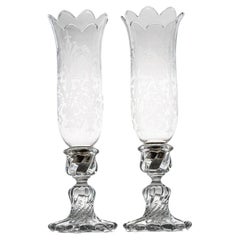 Pair of Baccarat Structured Clear Crystal Vases, France