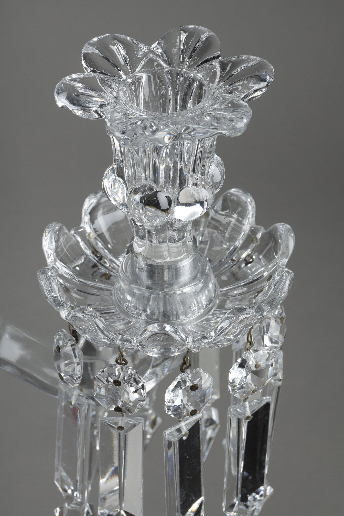 Pair of Baccarat three-light candlesticks 6