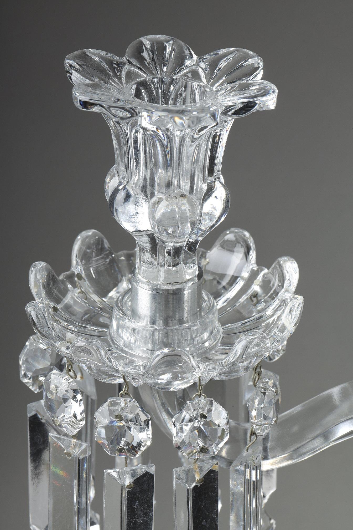 Pair of Baccarat three-light candlesticks 7