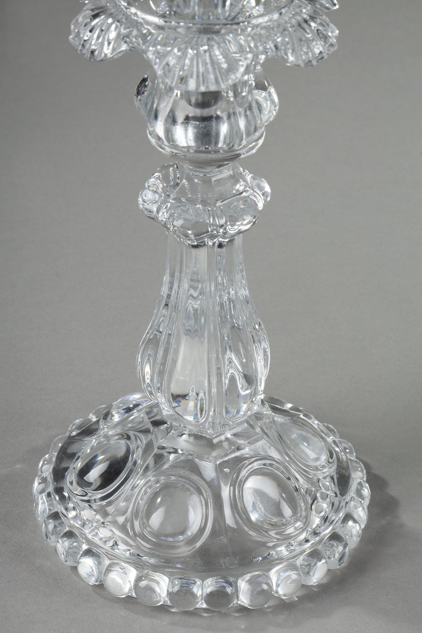 Pair of Baccarat three-light candlesticks 8