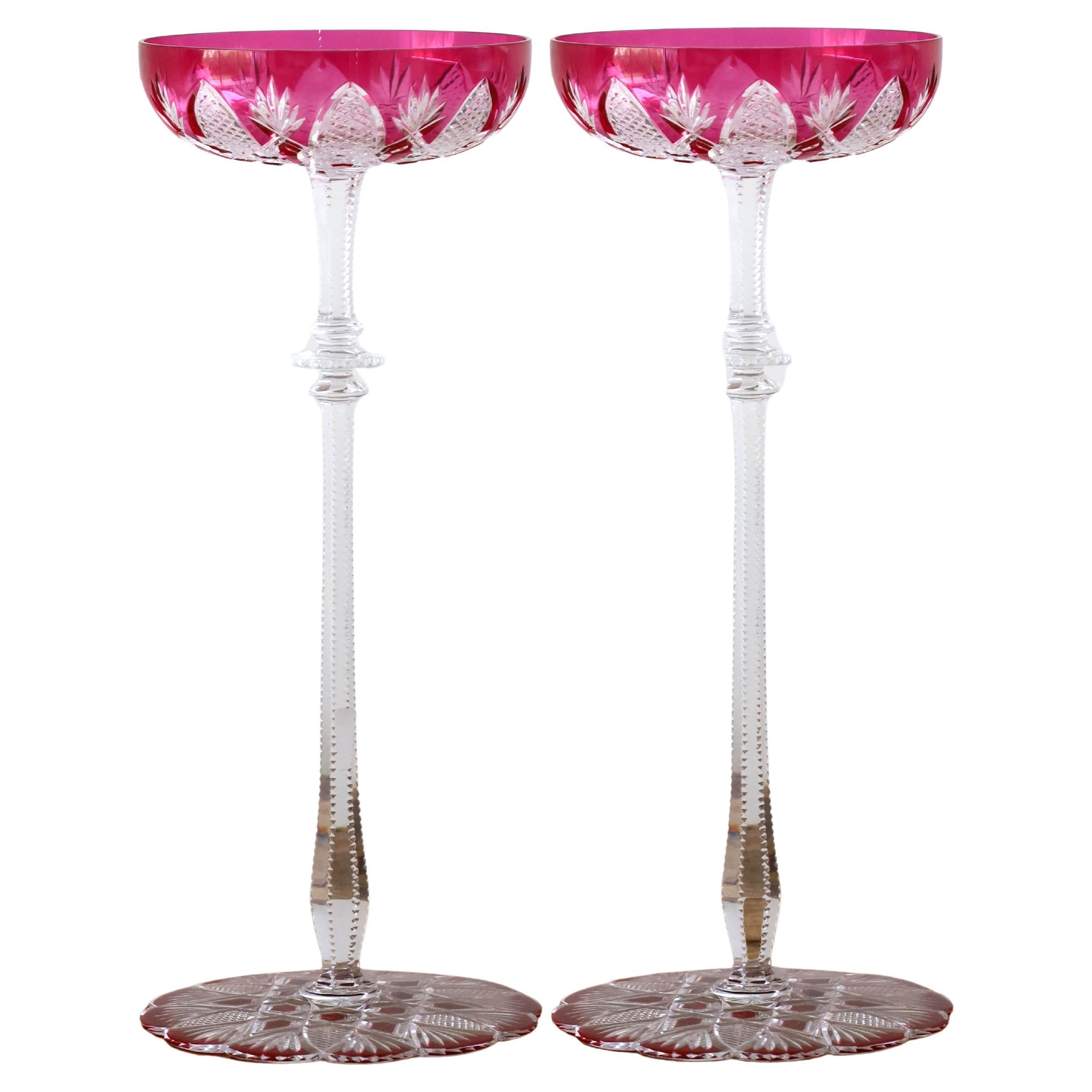 Coppia di coppe da champagne Baccarat Tsar in vendita