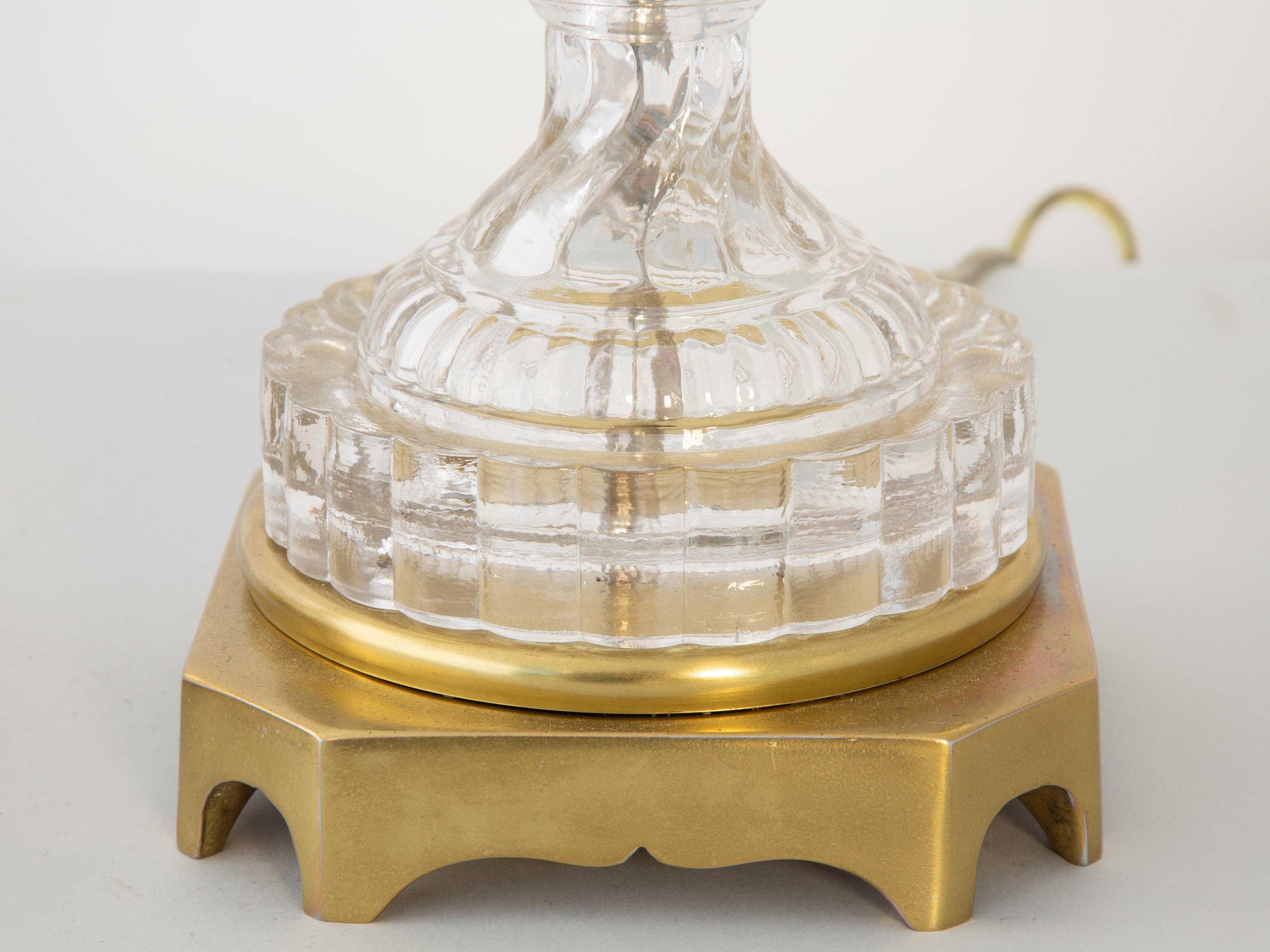 Pair of Baccarat Urn From Lamps by Paul Hanson (Hollywood Regency) im Angebot