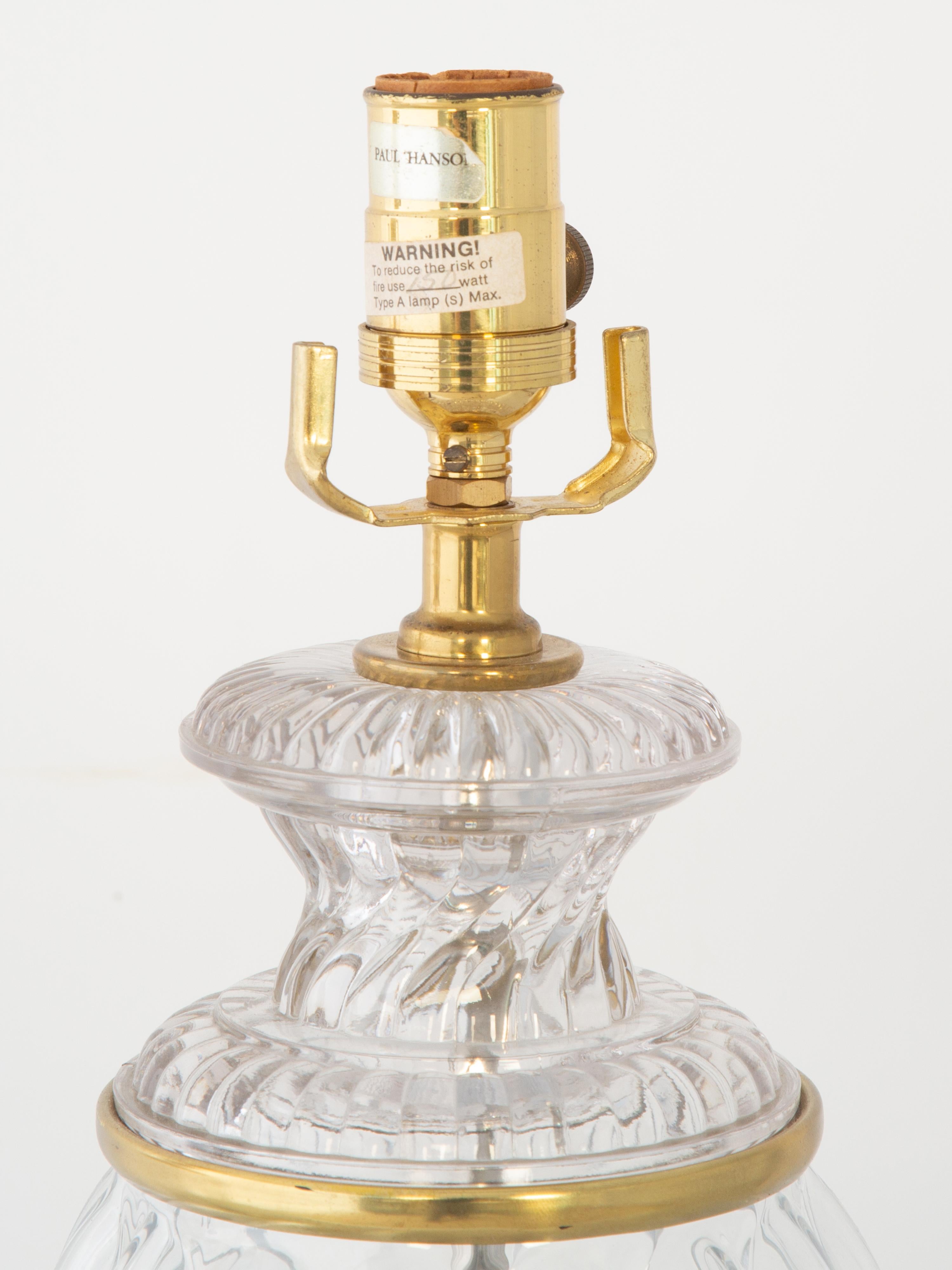 Pair of Baccarat Urn From Lamps by Paul Hanson im Angebot 2
