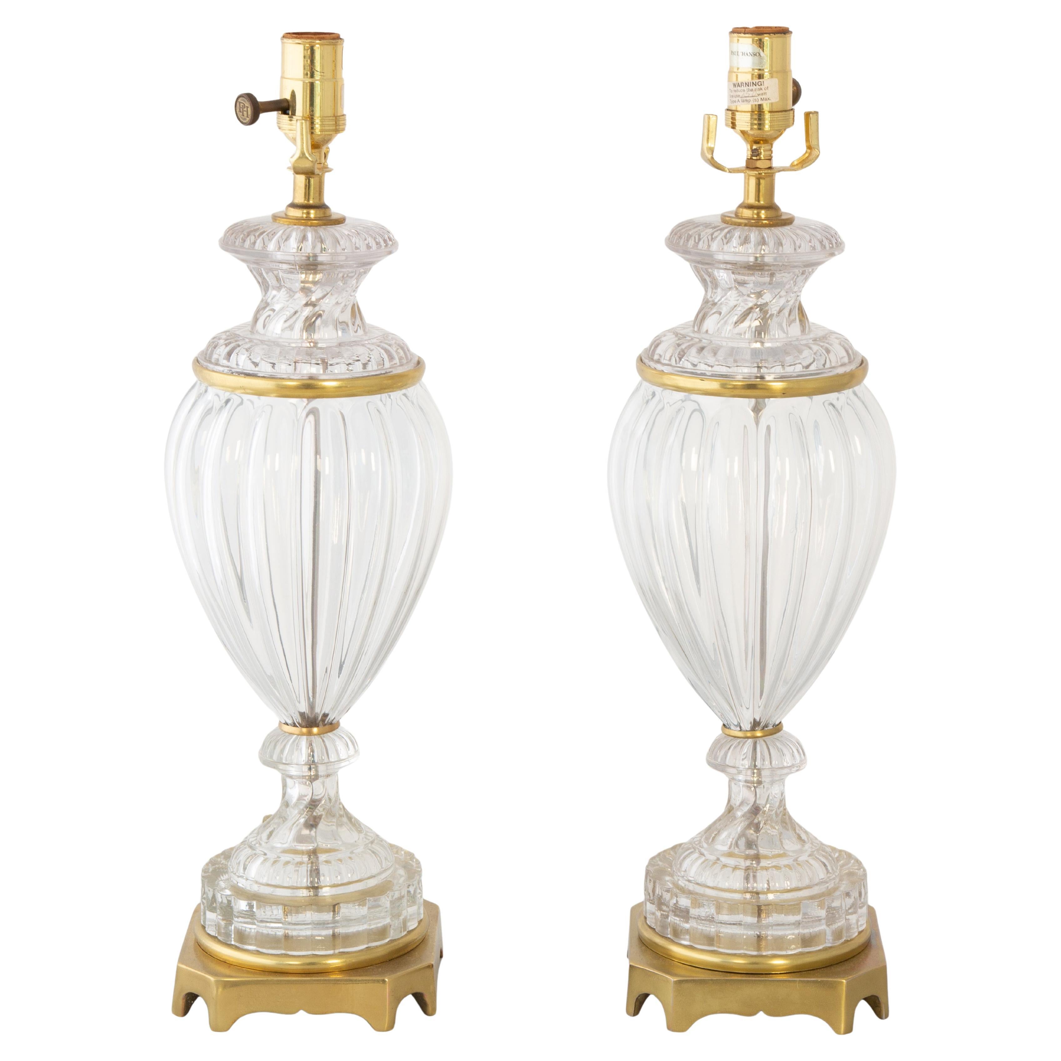 Pair of Baccarat Urn From Lamps by Paul Hanson im Angebot