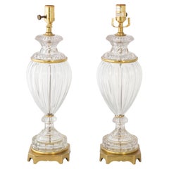 Pair of Baccarat Urn From Lamps by Paul Hanson