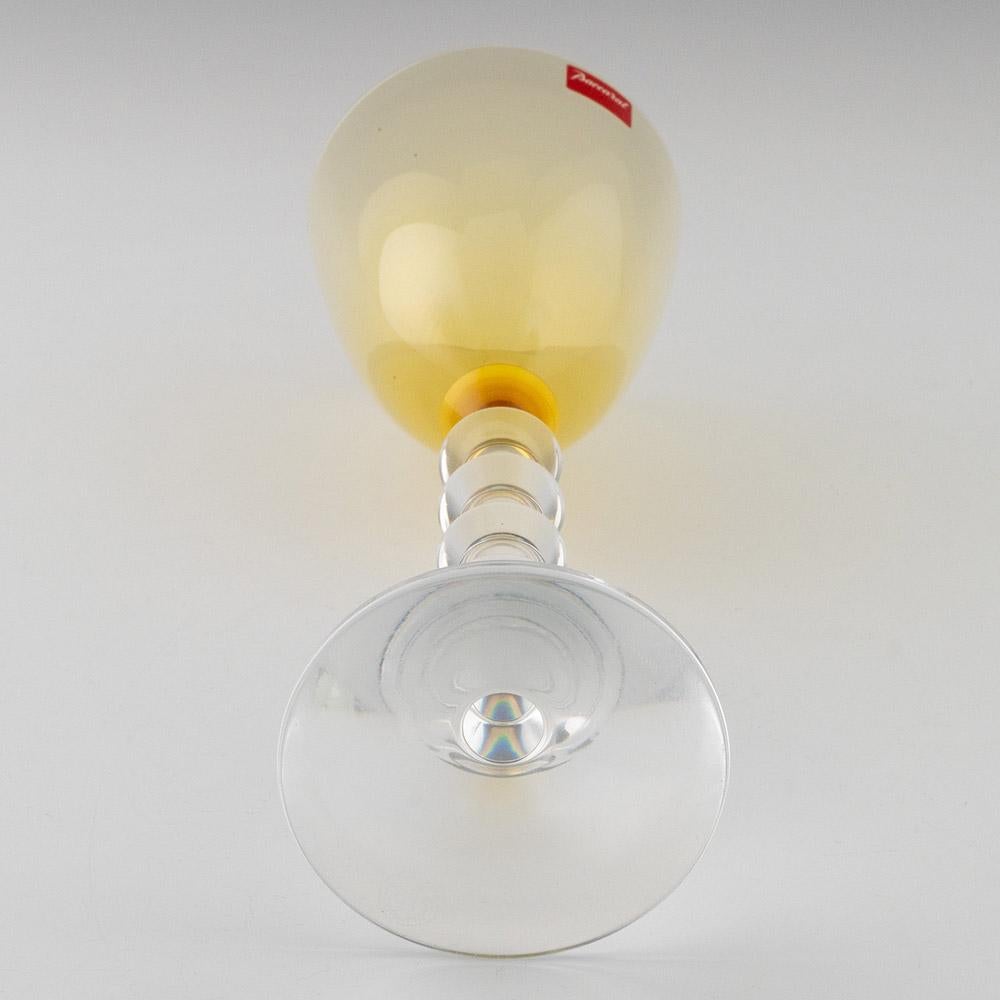 Pair of Baccarat Vega Wine Glasses with Amber Bowls 1