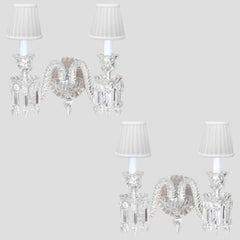Pair of Baccarat Wall Lamp 2 Lights, 1990