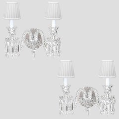 Pair of Baccarat Wall Lamp 2 Lights, 1990