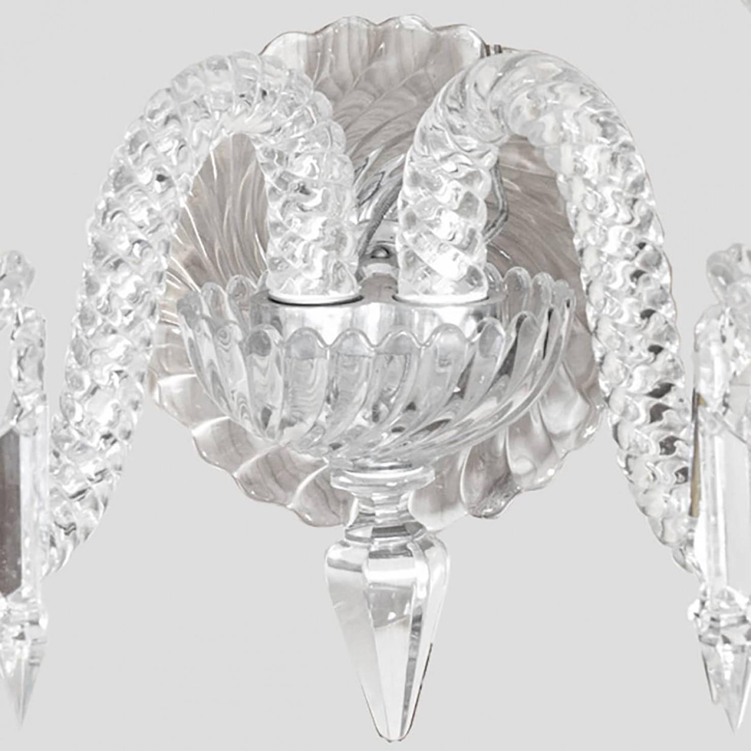 Modern Pair of Baccarat Wall Lamp 2 Lights, 1990 For Sale