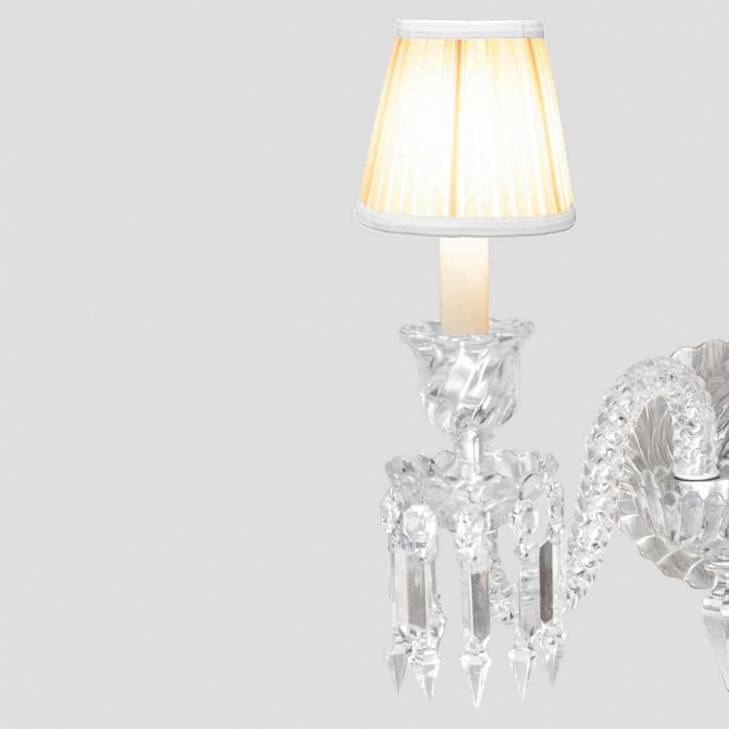 Austrian Pair of Baccarat Wall Lamp 2 Lights, 1990 For Sale