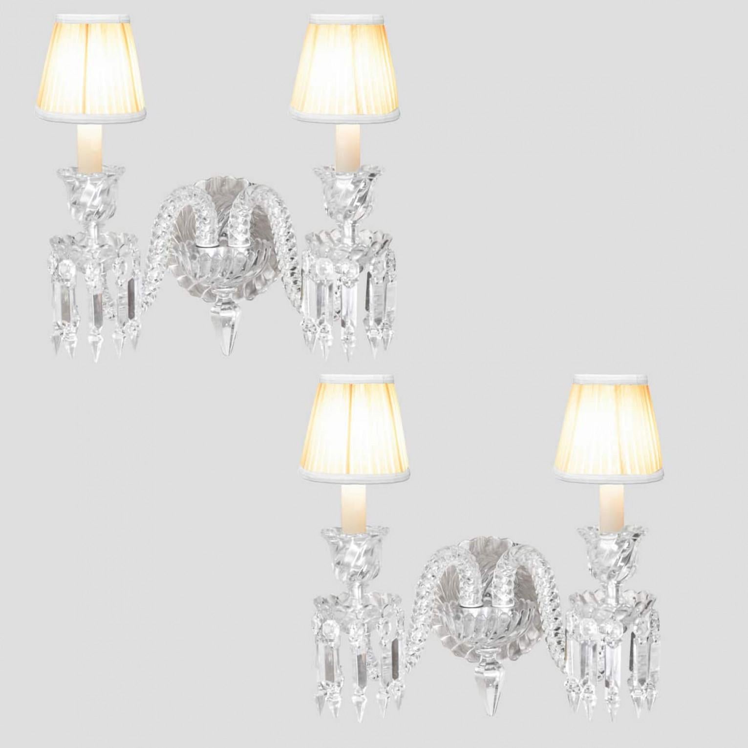 Pair of Baccarat Wall Lamp 2 Lights, 1990 For Sale 1