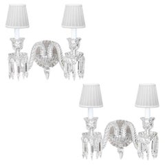 Pair of Baccarat Wall Lamp 2 Lights, 1990