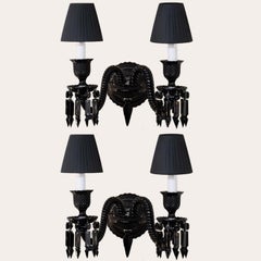 Paire d'appliques Baccarat 2 Luminaires Noirs Side Starck