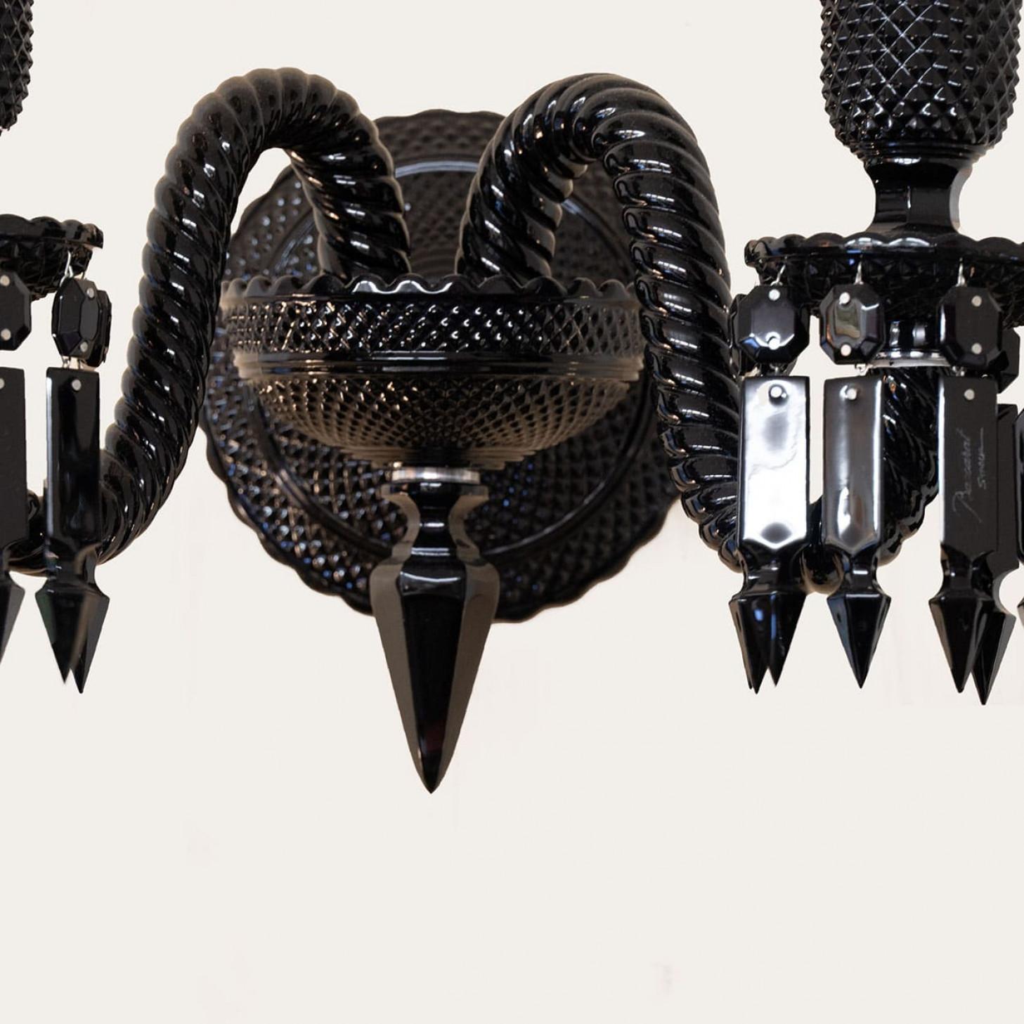 Pair of Baccarat Wall Lamp 2 Lights Black Side Starck Moderno en venta