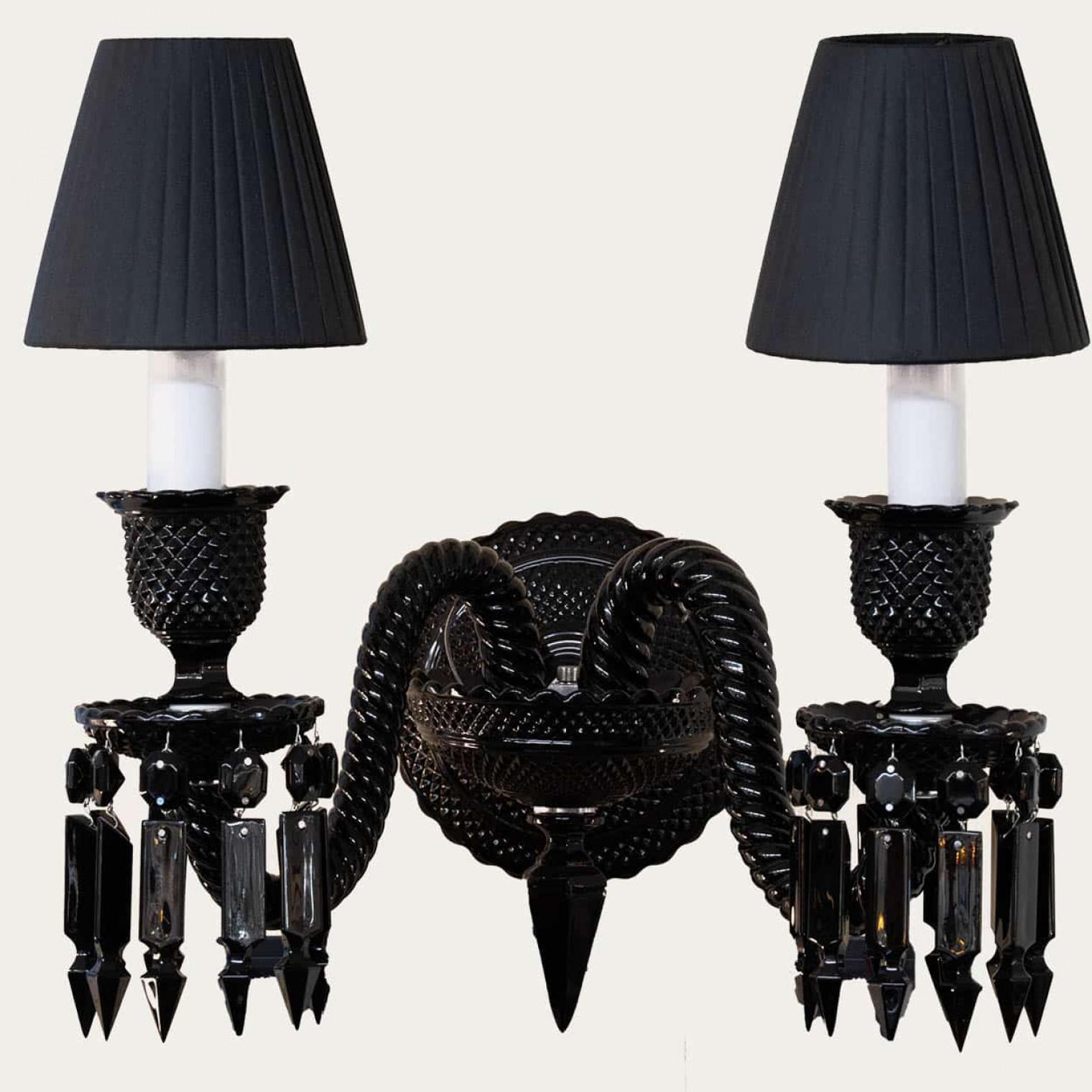 Pair of Baccarat Wall Lamp 2 Lights Black Side Starck Otro en venta
