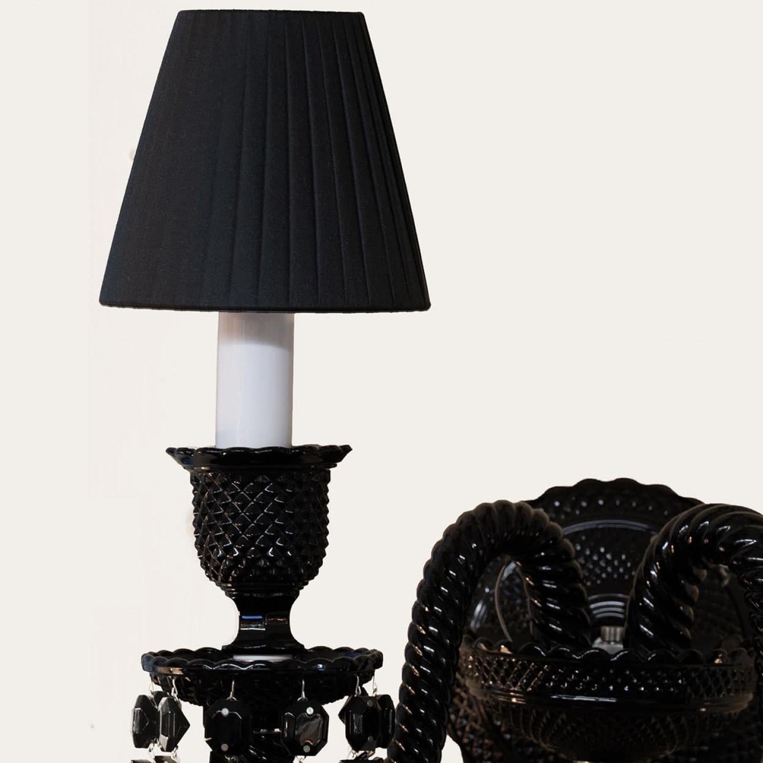Pair of Baccarat Wall Lamp 2 Lights Black Side Starck en Desgastado estado para la venta en Rijssen, NL