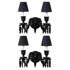 Pair of Baccarat Wall Lamp 2 Lights Black Side Starck