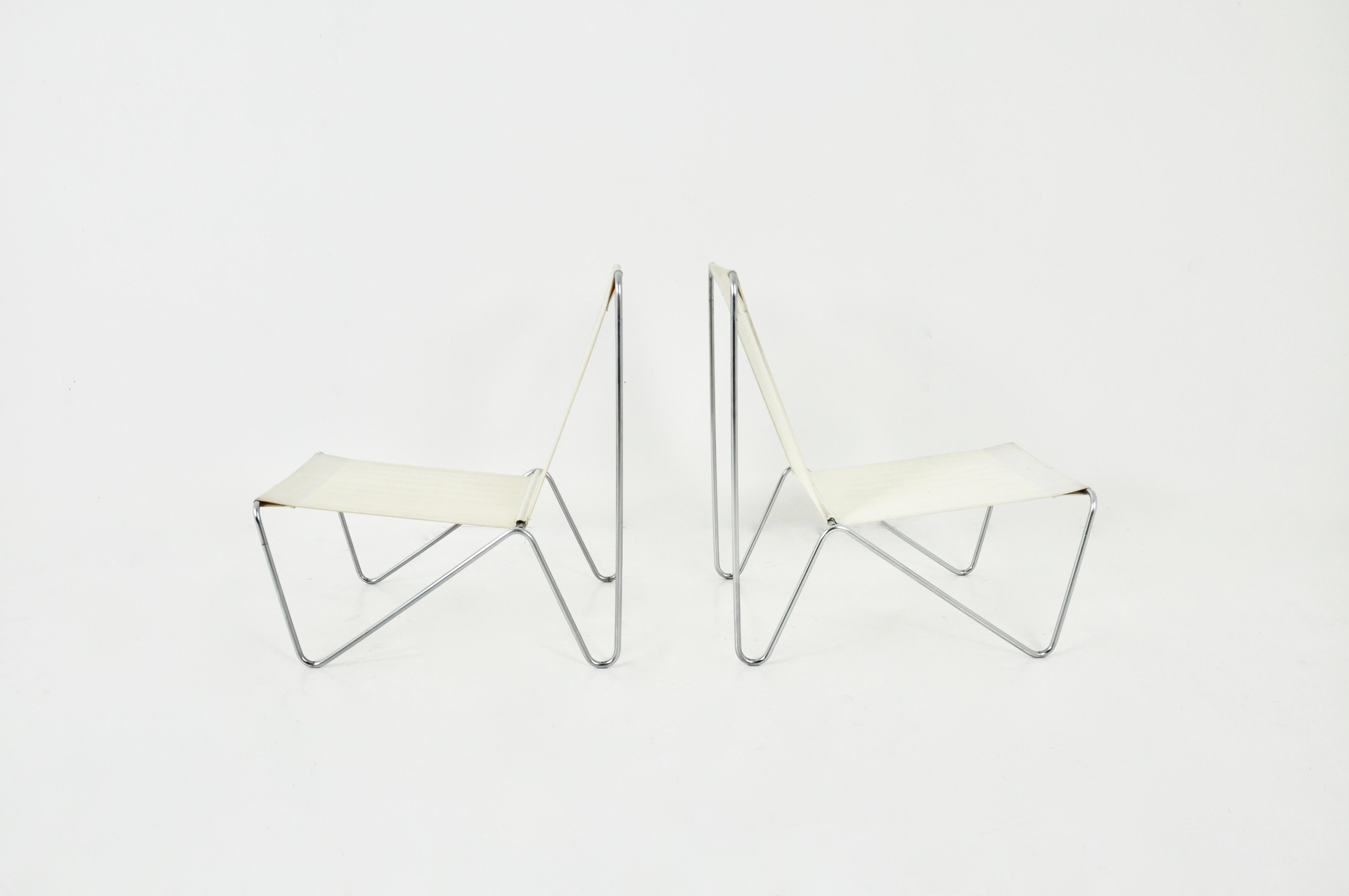 Aluminum Pair of Bachelor chairs by Verner Panton for Fritz Hansen, 1950s