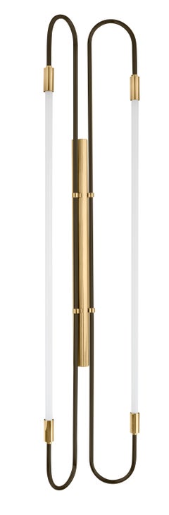 Pair of Back and Brass Wall Lamps Neon Double 170 by Magic Circus Editions