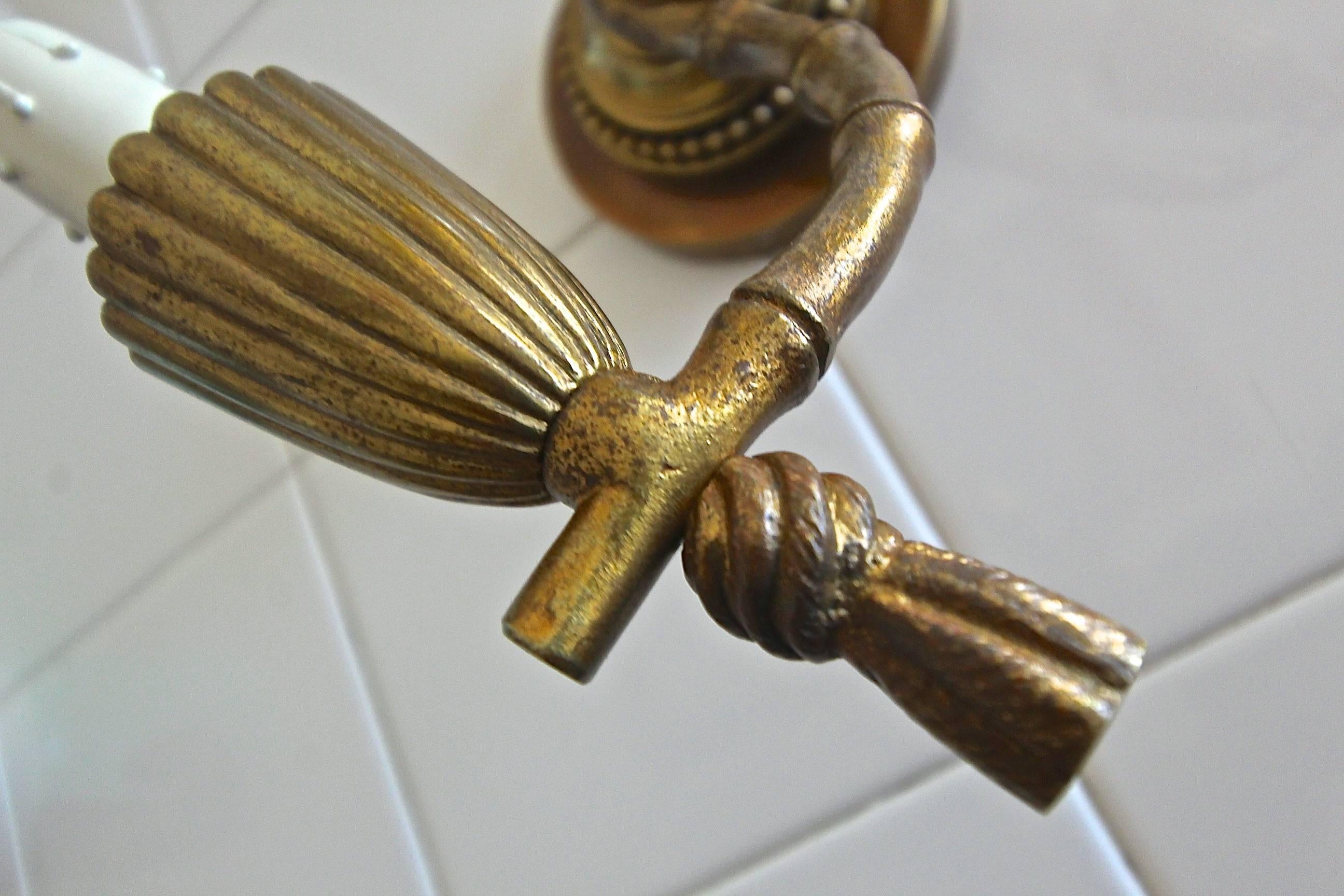 Pair of Baguès Bronze Faux Bamboo Wall Sconces 6