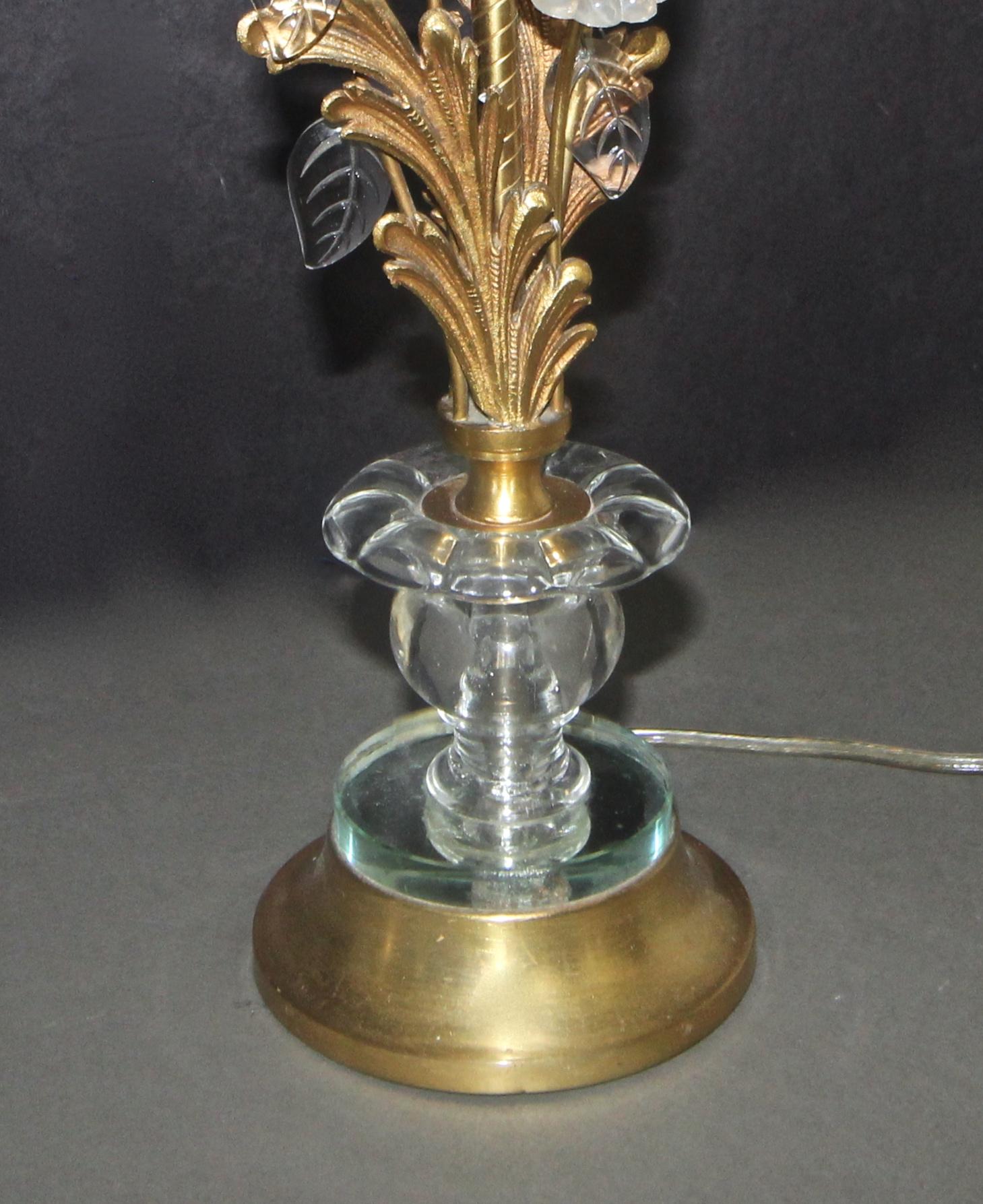Pair of Baguès French Gilt Bronze Flower Leave Table Lamps 12