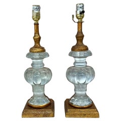 Pair of Bagues Style Crystal And Gilt Metal Table Lamps