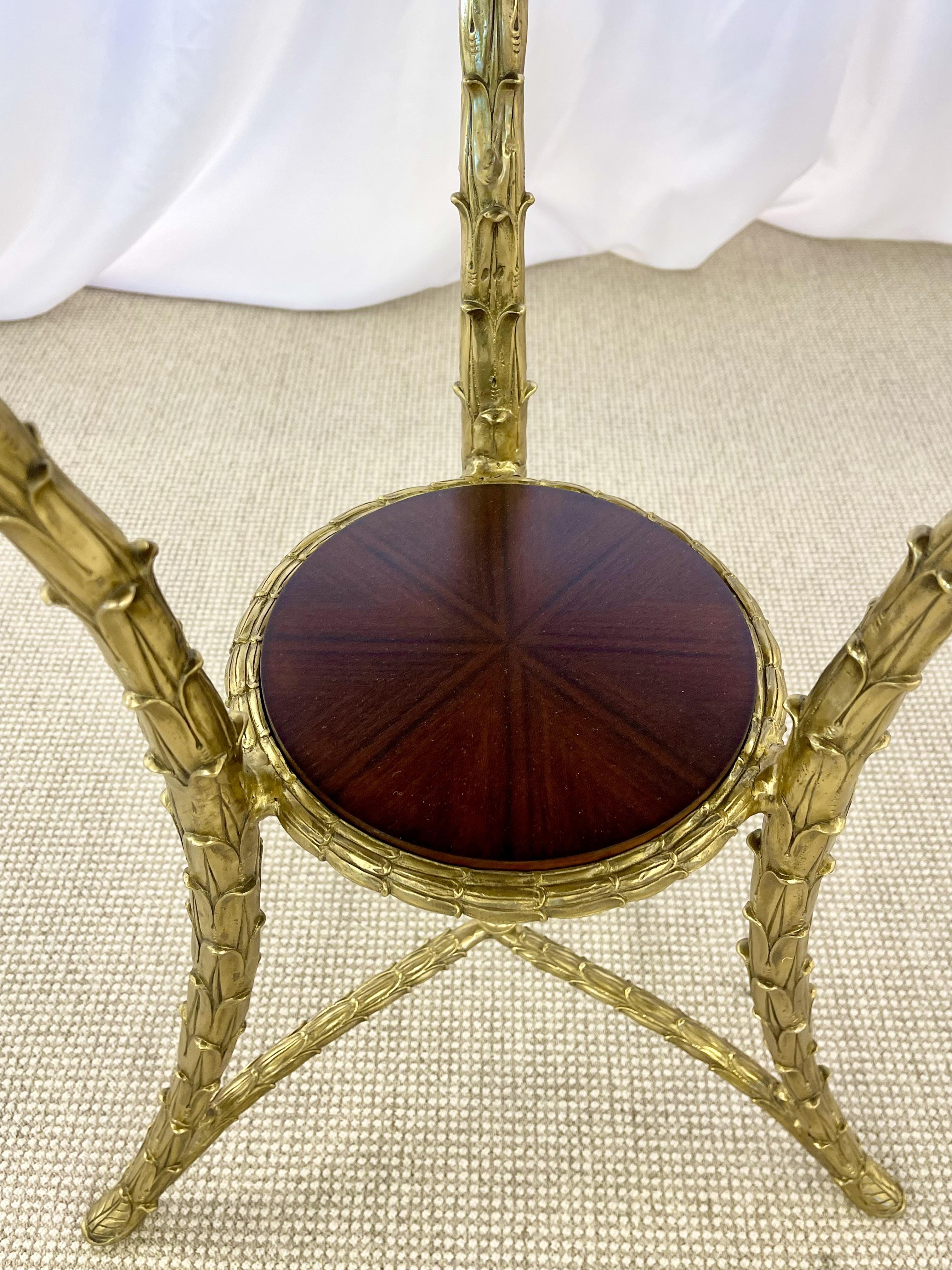 Pair of Bagues Style Gueridon Tables with Bronze Framed Rosewood Tops France 7