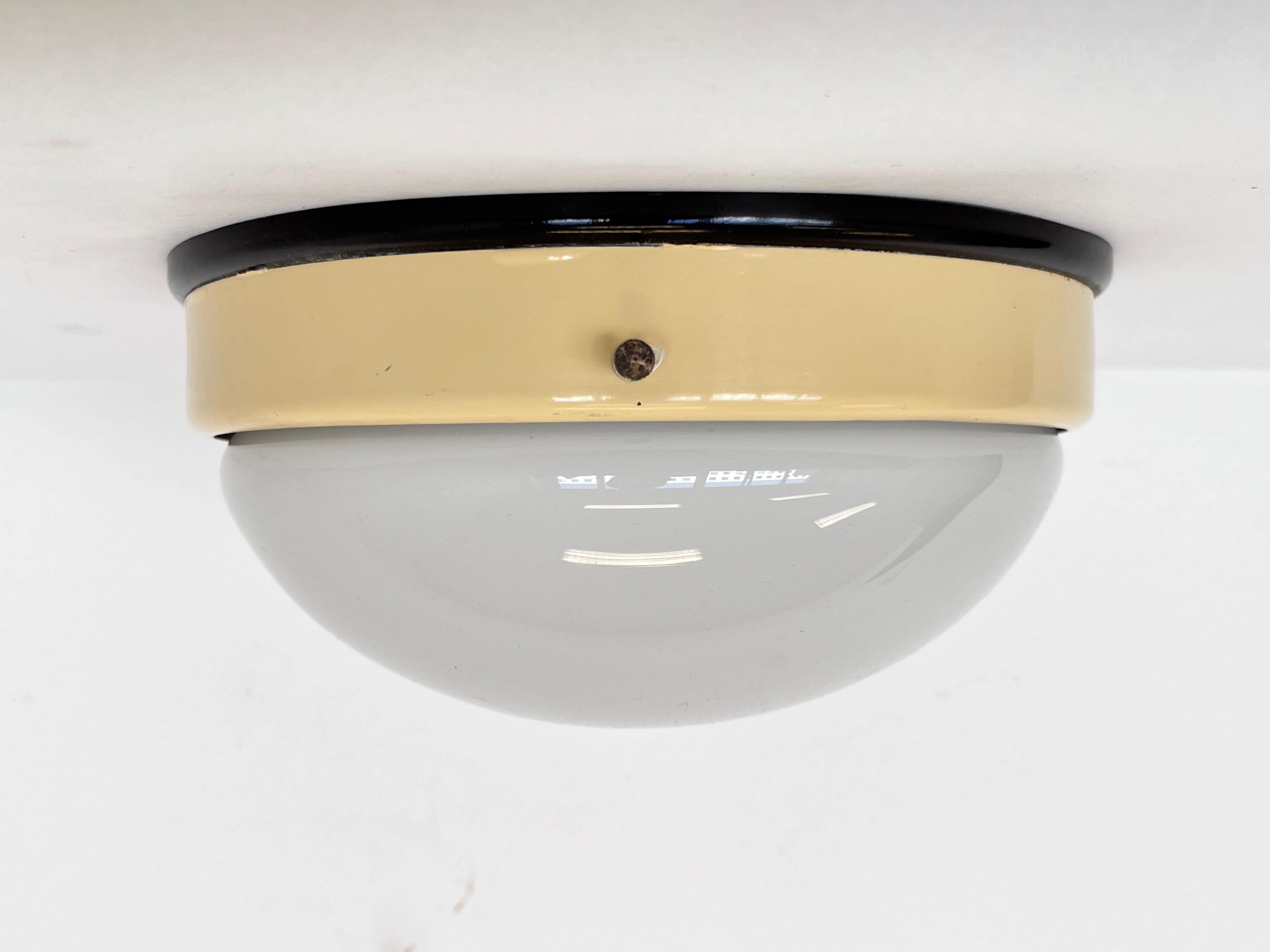 Pair of bakelite Bauhaus ceiling light or Flush Mounts, 1940s In Good Condition For Sale In Praha, CZ
