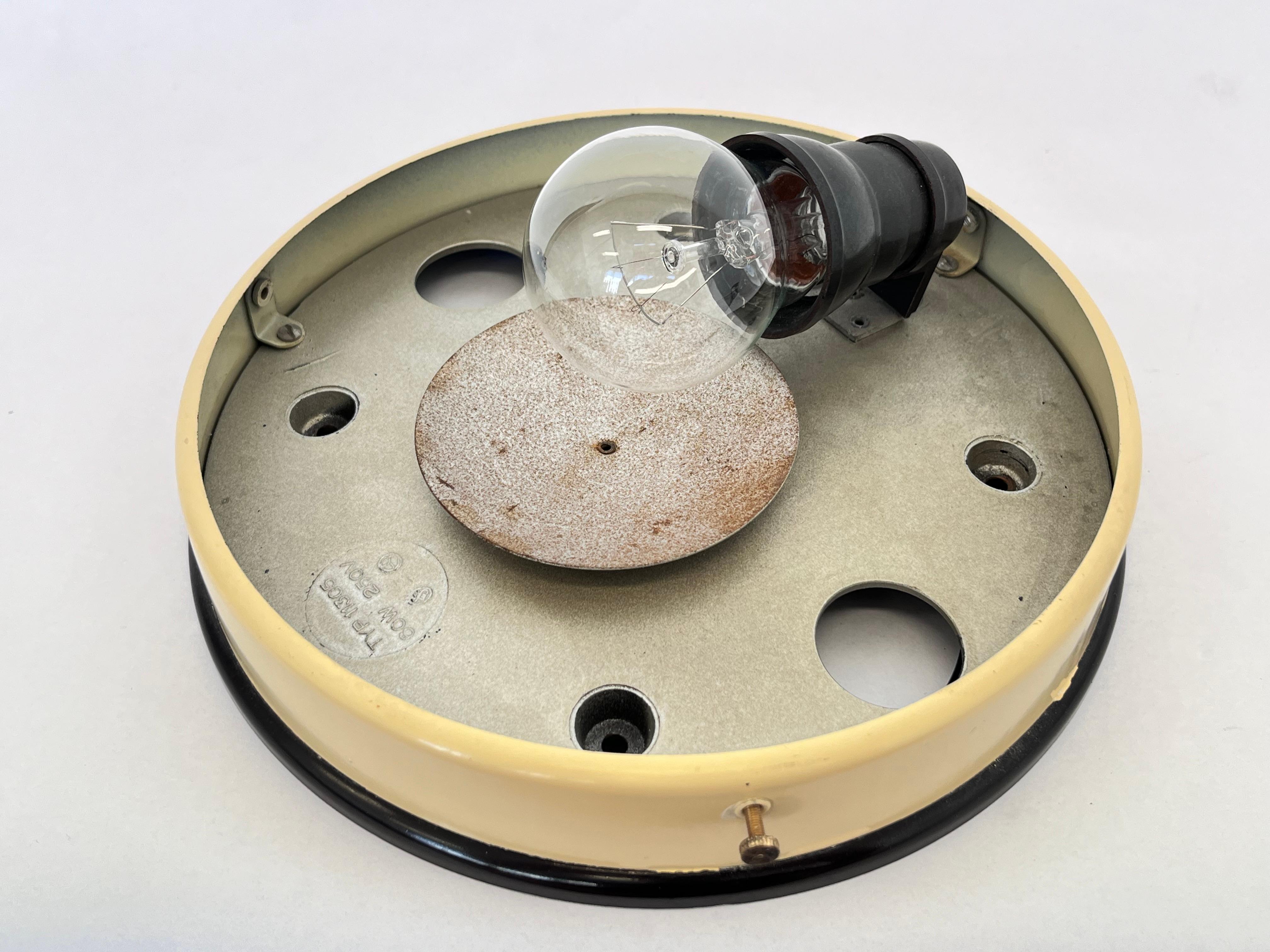 Metal Pair of bakelite Bauhaus ceiling light or Flush Mounts, 1940s For Sale
