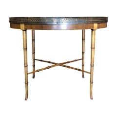 Pair of Baker bamboo Oval Side Tables, Late-20th Century