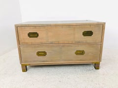 Pair of Baker Bleached Mahogany Campaign Chests